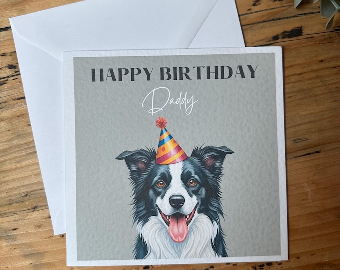 Border collie Birthday Card