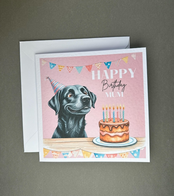 Personalized Black Lab Birthday Card: Dog Mum, Dog Dad
