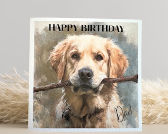 Golden Retriever Birthday Card