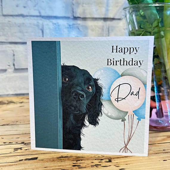 Black Cocker Spaniel Birthday Card: Dog Mum/Dad Gift