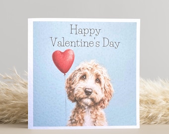 Golden Cockapoo Valentine's Day Card: Dog Lover Gift