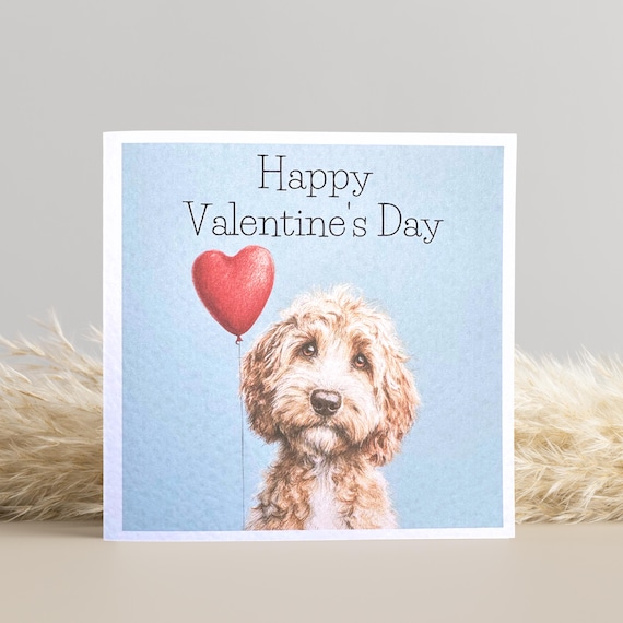 Golden Cockapoo Valentine's Day Card: Dog Lover Gift