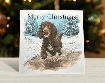 Brown Cocker Spaniel Christmas Card