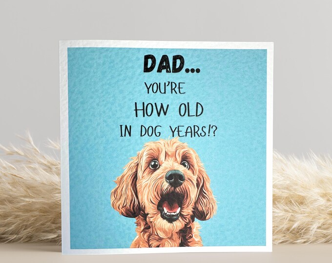 Golden cockapoo Birthday Card