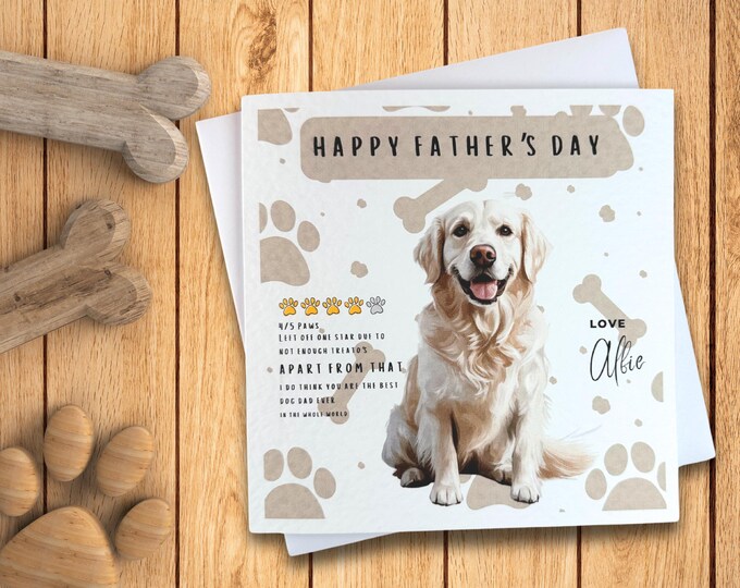 Cream Retriever Father's Day Card