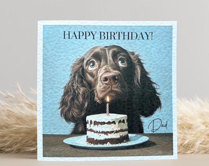 Brown Cocker Spaniel Birthday Card