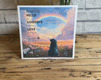 Dog loss card, dog, black newfoundland
