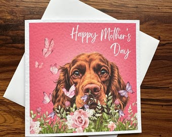 Red Cocker Spaniel Mothers Day Card, Personalised Spaniel Card, Customisable Card, Personalised Cards, Mothers Day Card, WCS card