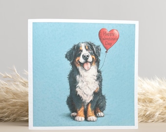 Bernese Mountain Dog Valentine's Day Card: Dog Lover Gift