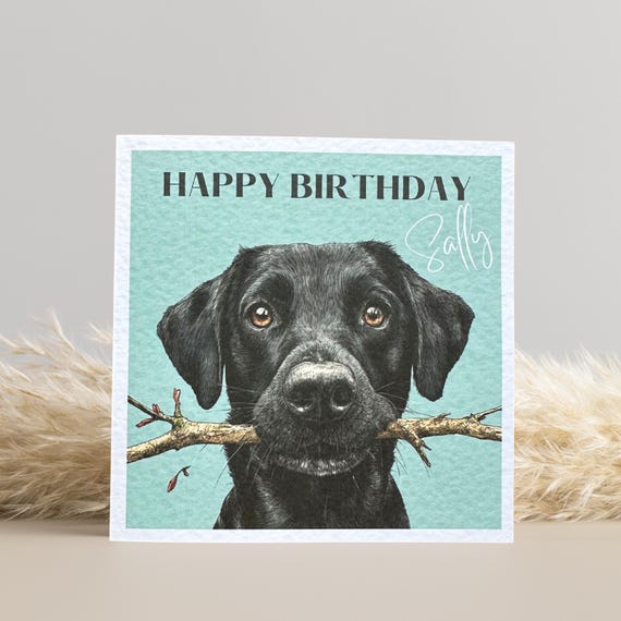 Personalised Black Labrador Birthday Card