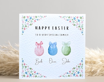 Easter Card for Family: easter eggs personalised