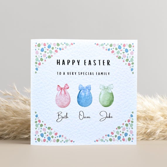 Easter Card for Family: easter eggs personalised