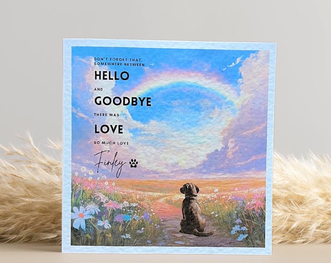 Dog loss card, dog, chocolate labrador