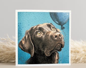 Chocolate Labrador Birthday Card