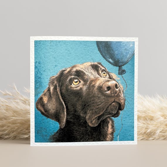 Chocolate Labrador Birthday Card