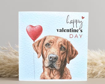 Personalised Fox Red Labrador Valentine's Day Card