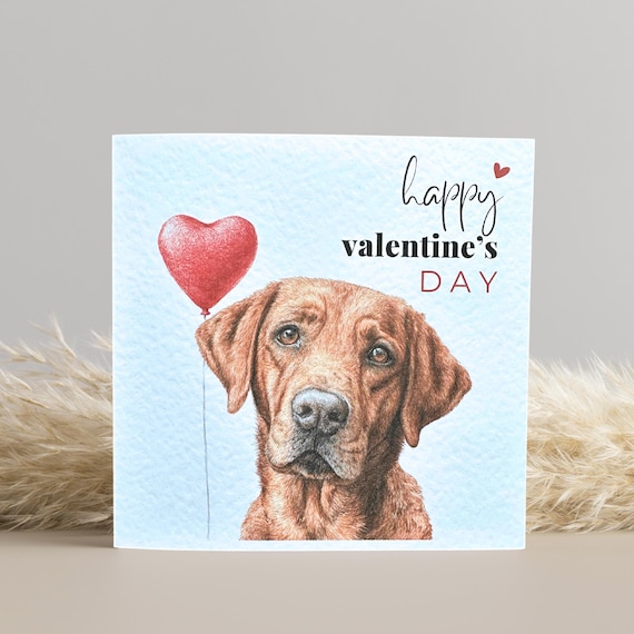 Personalised Fox Red Labrador Valentine's Day Card