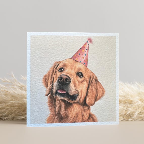 Golden Retriever Birthday Card