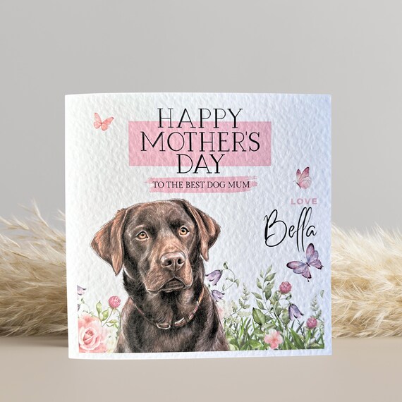 Chocolate Labrador Mothers Day Card