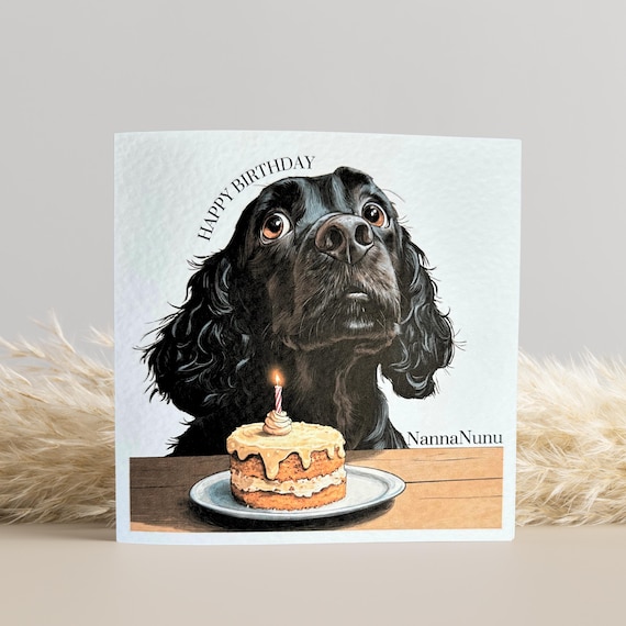 Black Cocker Spaniel Birthday Card