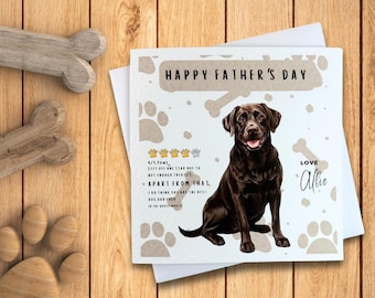 Chocolate Labrador Father's Day Card