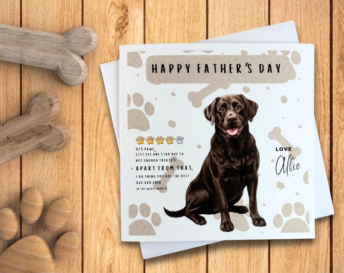 Chocolate Labrador Father's Day Card
