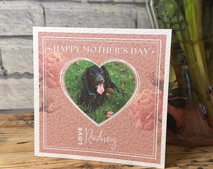 Mothers Day Card, Personalised Labrador Card, card from the dog, dog mum, cocker spaniel, black lab, cockapoo, photo card, mothers day card