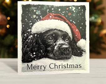 Black Cocker Spaniel Christmas Card