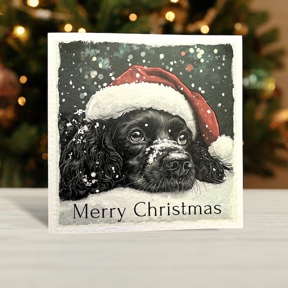 Black Cocker Spaniel Christmas Card