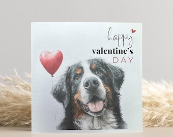 Bernese Mountain Dog Valentine's Day Card: Dog Lover Gift