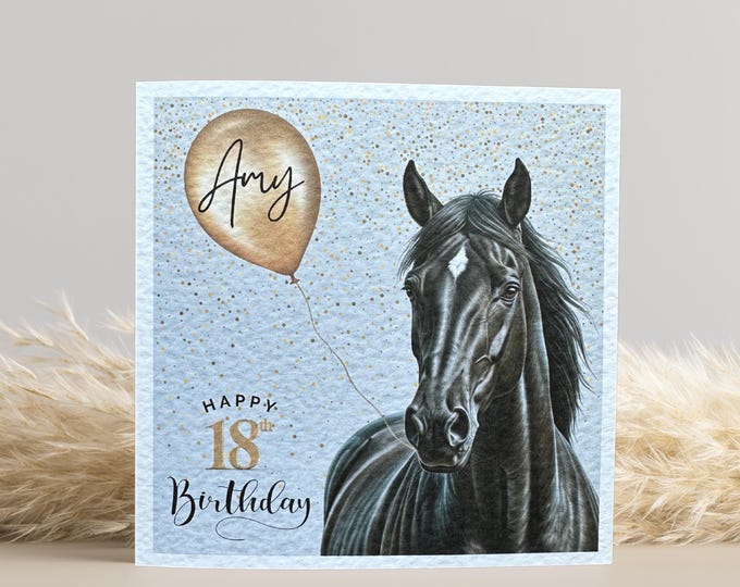 Black Horse Birthday Card