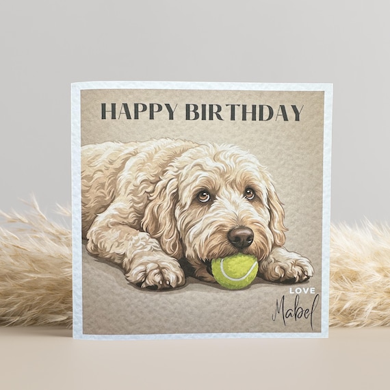 Golden Labradoodle Birthday Card