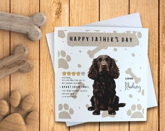 Chocolate Brown Cocker Spaniel Father's Day Card
