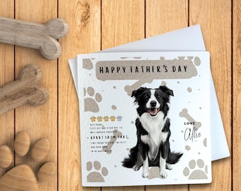 Border Collie Father's Day Card
