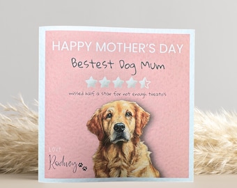 Personalised Golden Retriever Mother's Day Card: Dog Mum