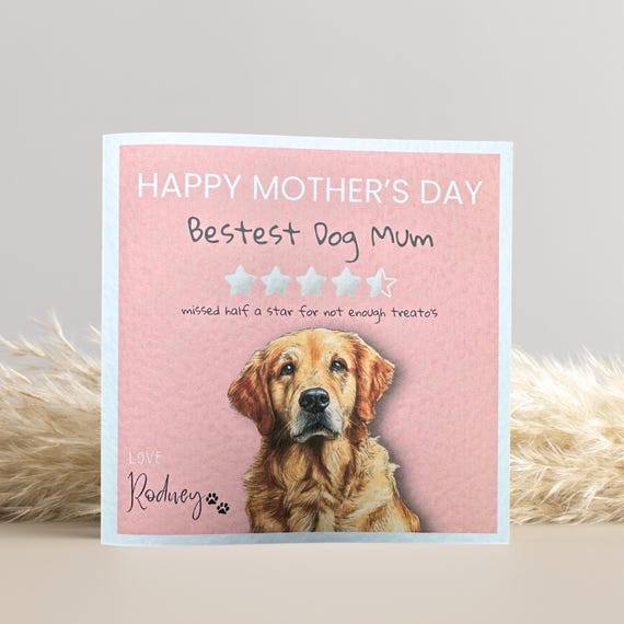 Personalised Golden Retriever Mother's Day Card: Dog Mum