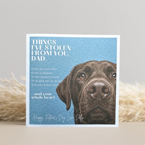 Chocolate Labrador Father's Day Card