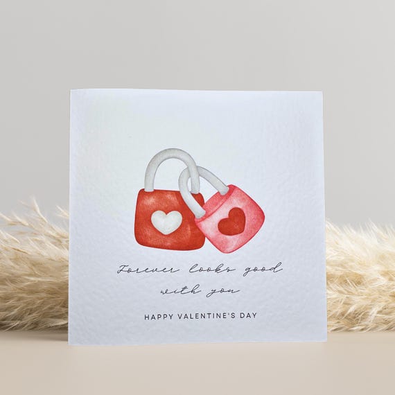 Valentine’s Day Card – Forever Looks Good With You – Romantic Love Lock Card for Partner