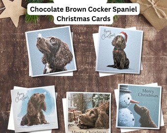 Brown Cocker Spaniel Christmas Cards