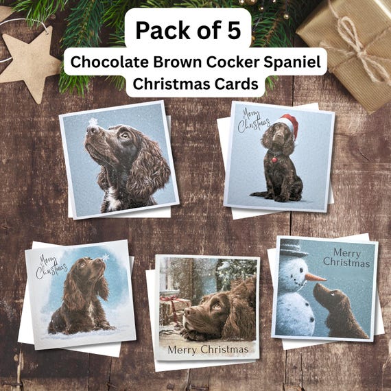 Brown Cocker Spaniel Christmas Cards