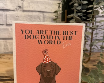 Chocolate Labrador Birthday Card, Personalised Birthday, Chocolate Lab Customisable Card, Personalised Cards.