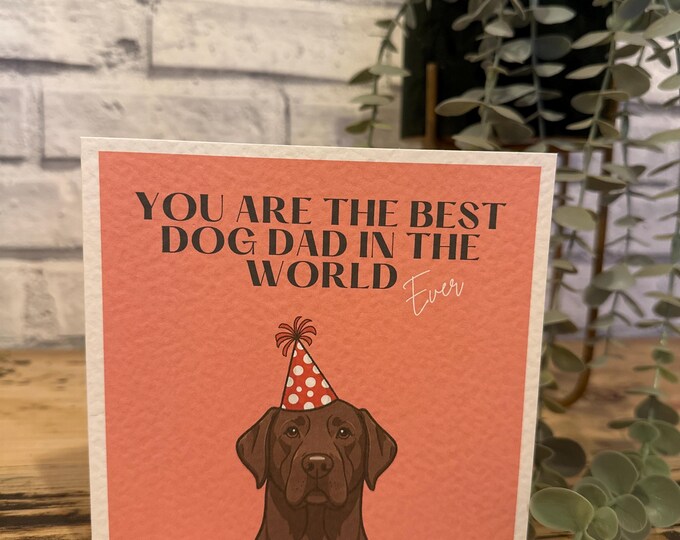Chocolate Labrador Birthday Card, Personalised Birthday, Chocolate Lab Customisable Card, Personalised Cards.
