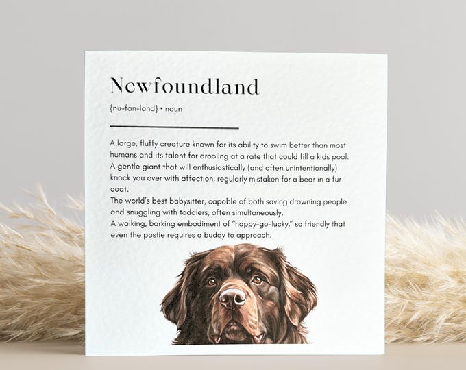Brown Newfoundland Birthday Card