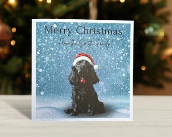 Black Cocker Spaniel Christmas Card