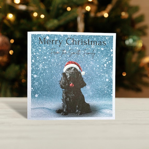 Black Cocker Spaniel Christmas Card
