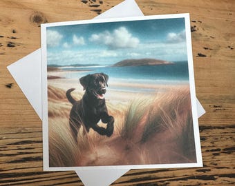 Black Labrador Birthday Card