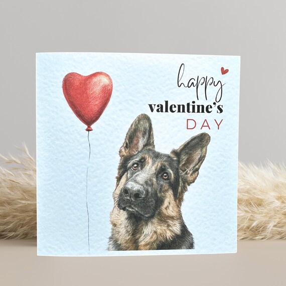 German Shepherd Valentine's Day Card