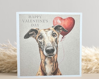 Greyhound Valentine's Day Card: Dog Lover Gift