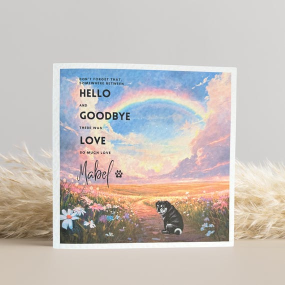 Pet loss card, Black Pug