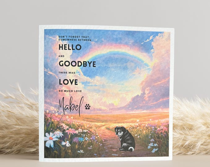 Pet loss card, Black Pug